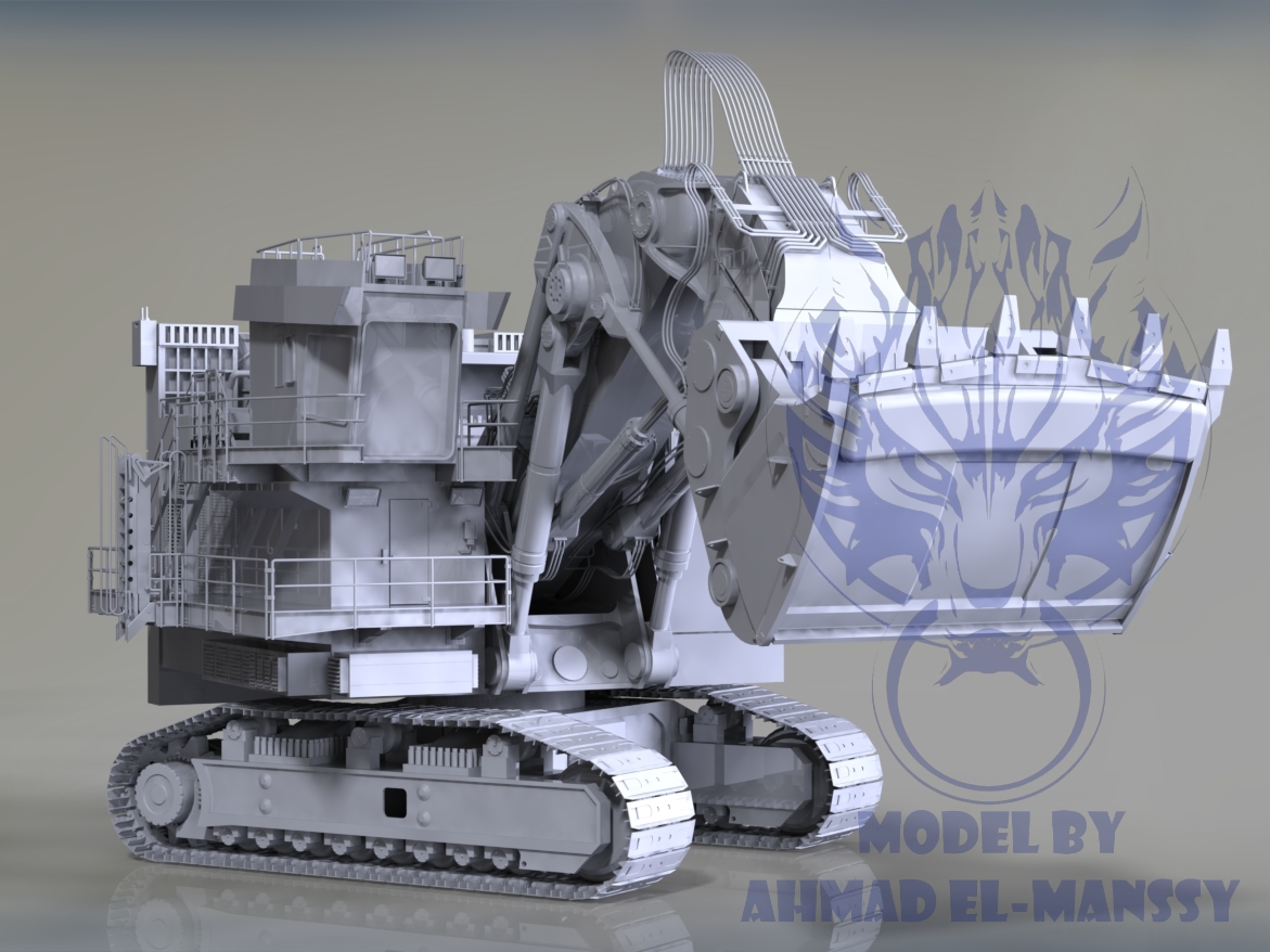Caterpillar CAT 6021B大型挖掘机造型3D建模图纸 Solidworks设计